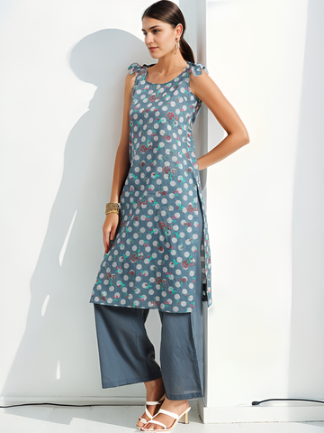 Floral Printed Pure Cotton Kurta with Palazzos