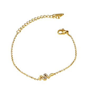 Snake Centre Chain Link Bracelet - Kamora.in