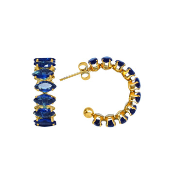 Blue Infinity Rhinestone Hoops - Kamora.in