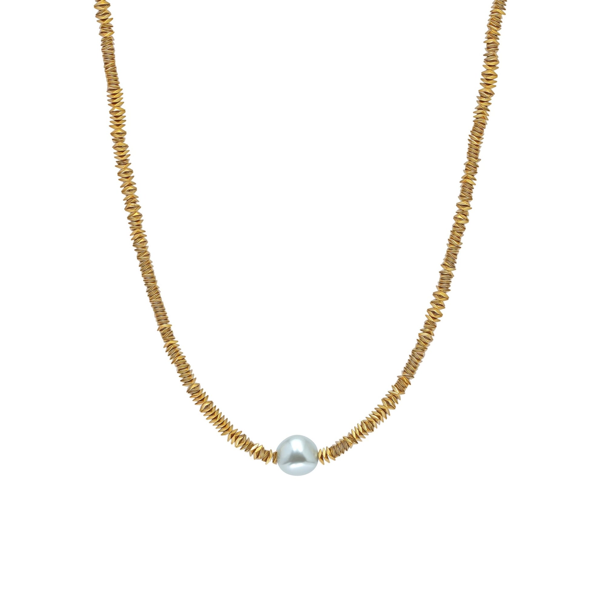 Chunky Chain in Pearl Pendant - Kamora.in