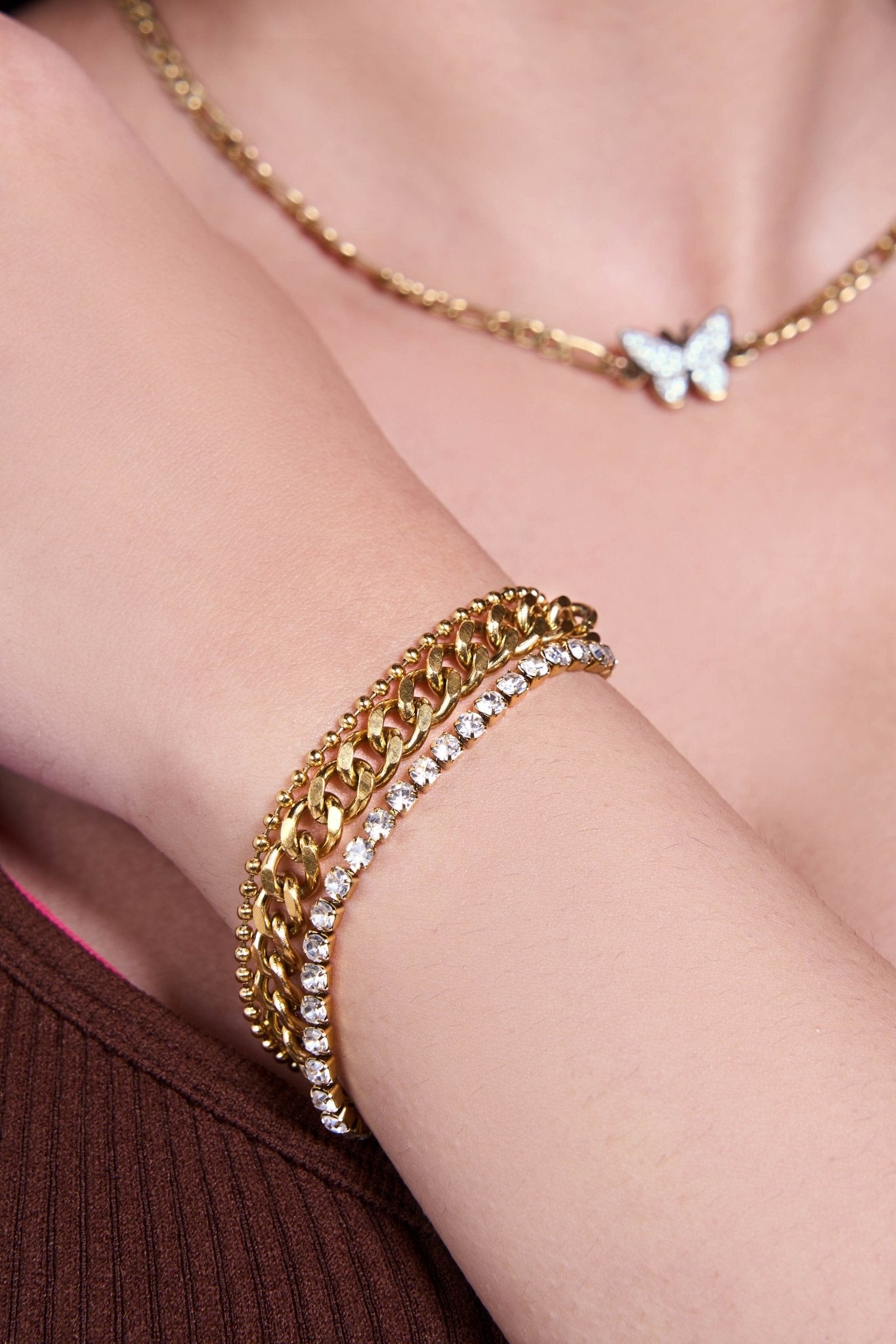 Multi-Layered Chain Link Bracelet - Kamora.in