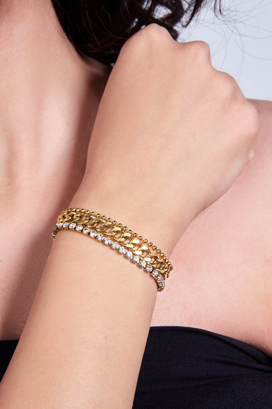 Multi-Layered Chain Link Bracelet - Kamora.in