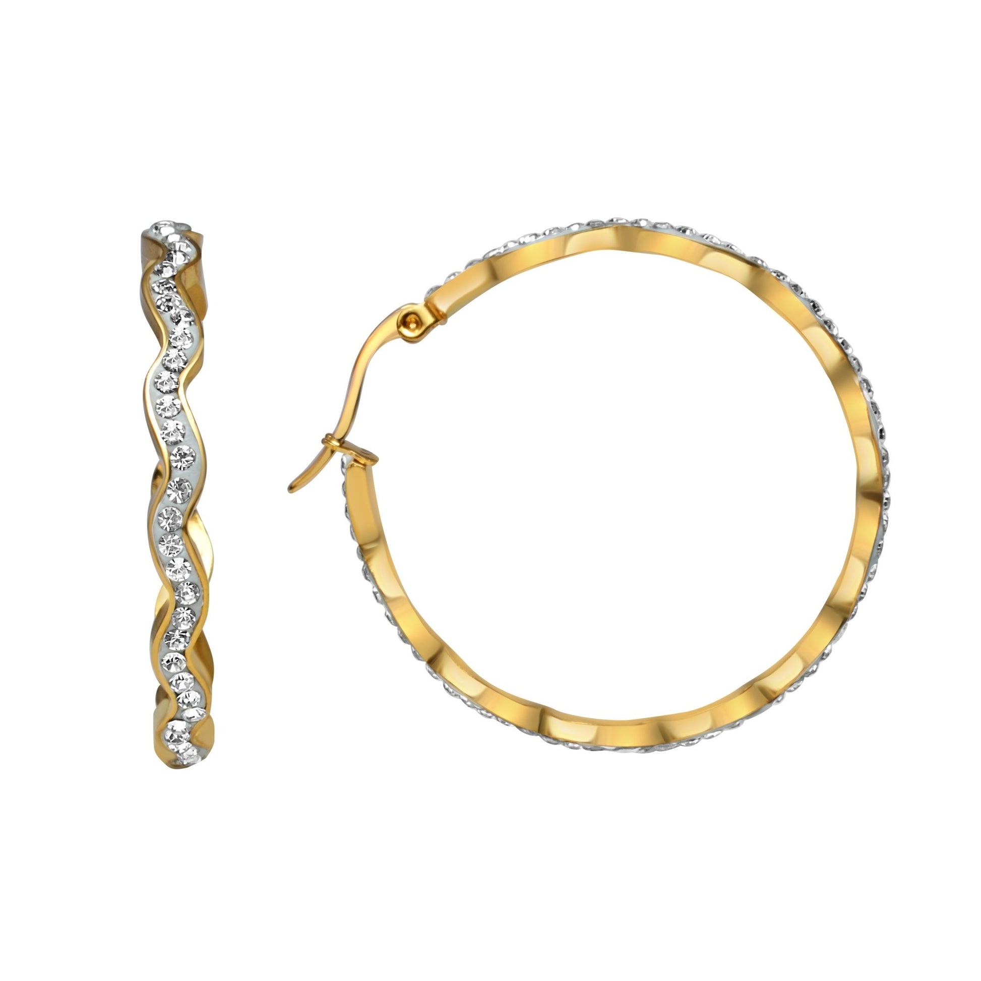 Rhinestone Large Hoops - Kamora.in