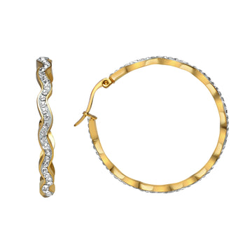 Rhinestone Large Hoops - Kamora.in